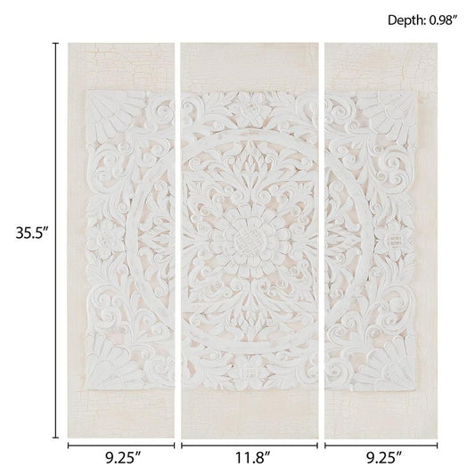 Triptych 3-piece Dimensional Resin Canvas Wall Art Set