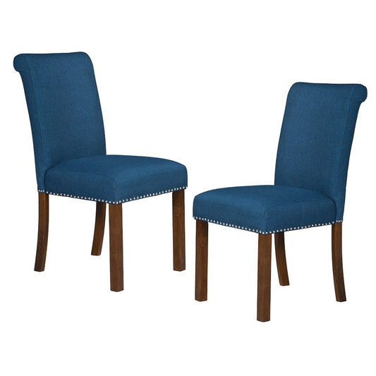 Upholstered Dining Chair with Nailhead Trim Set of 2