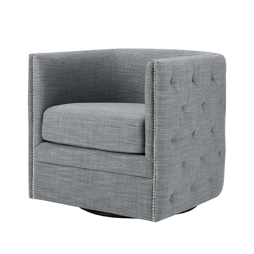 Tufted Barrel Swivel Chair