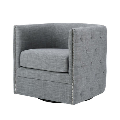 Tufted Barrel Swivel Chair