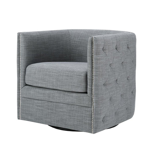 Tufted Barrel Swivel Chair