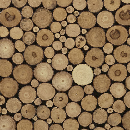 Topi Natural Wood Slice Mosaic Wall Decor, Natural color