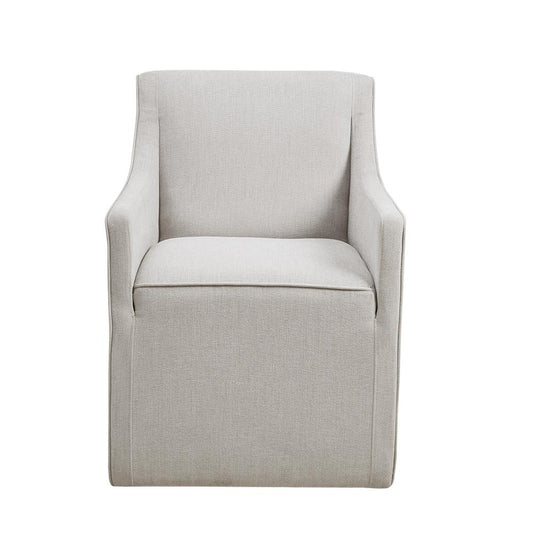 Skirted Dining Arm Chair with Casters
