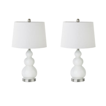 Covey Curved Glass Table Lamp, Set of 2, White color
