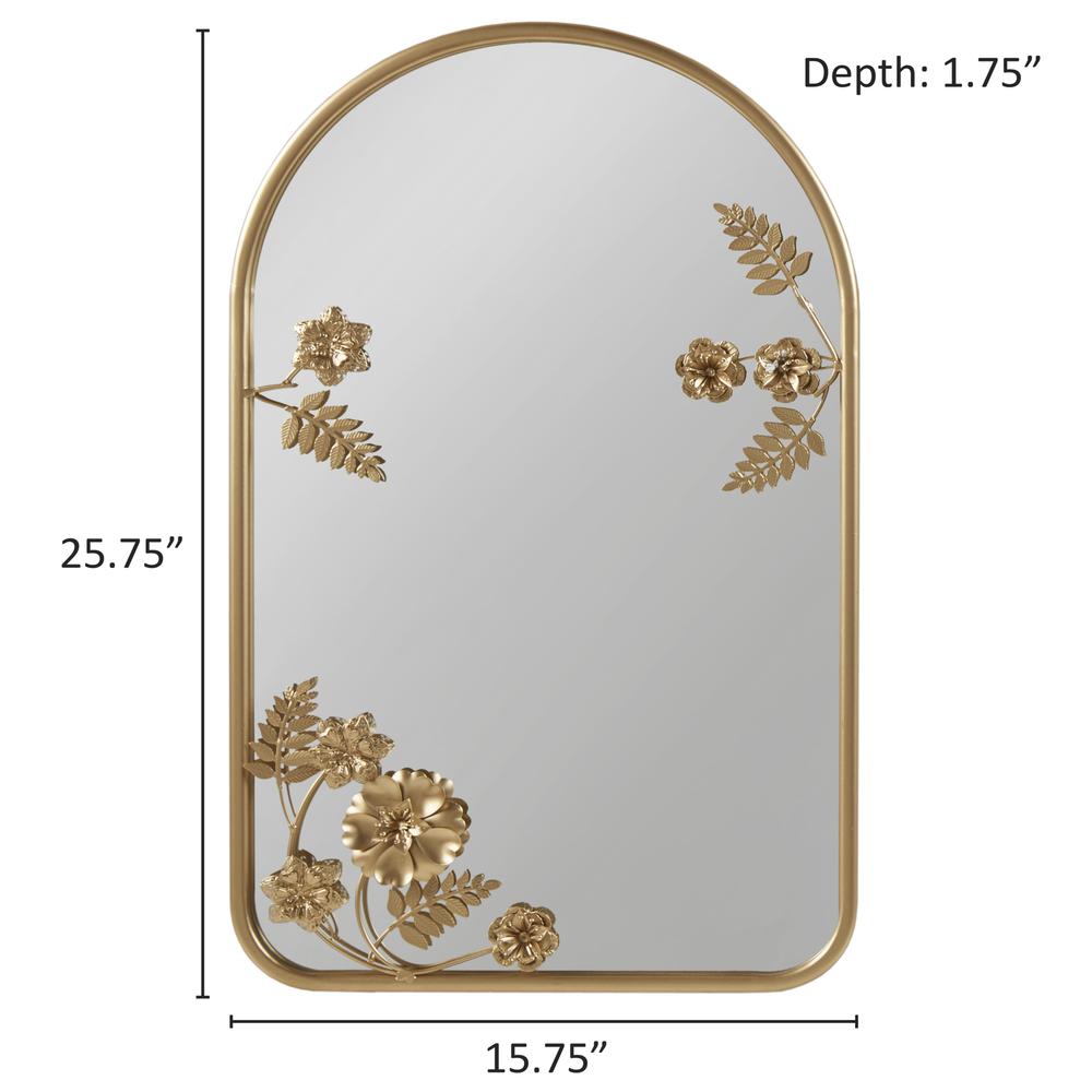 Arched Metal Floral Wall Mirror