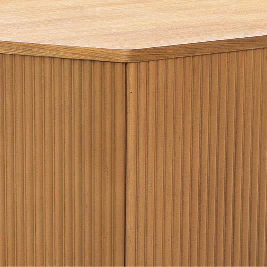Honey Fluted Hexagon Coffee Table, Natural color