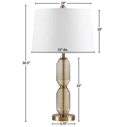 Faceted Brown Glass Table Lamp