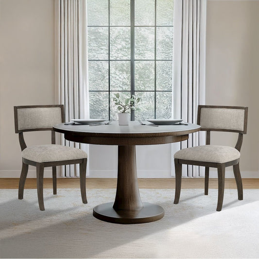 Marie Dining Chair (Set of 2), Beige/Brown color