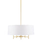 5-Light White Drum Shade Chandelier