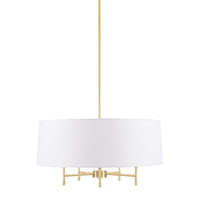 5-Light White Drum Shade Chandelier