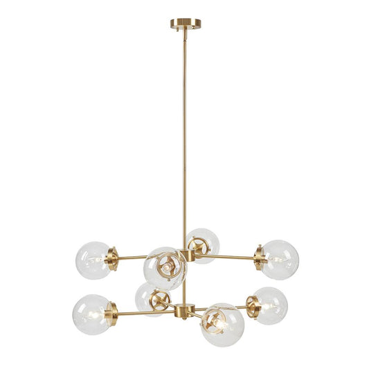8-Light Metal Chandelier with Globe Bulbs