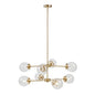 8-Light Metal Chandelier with Globe Bulbs