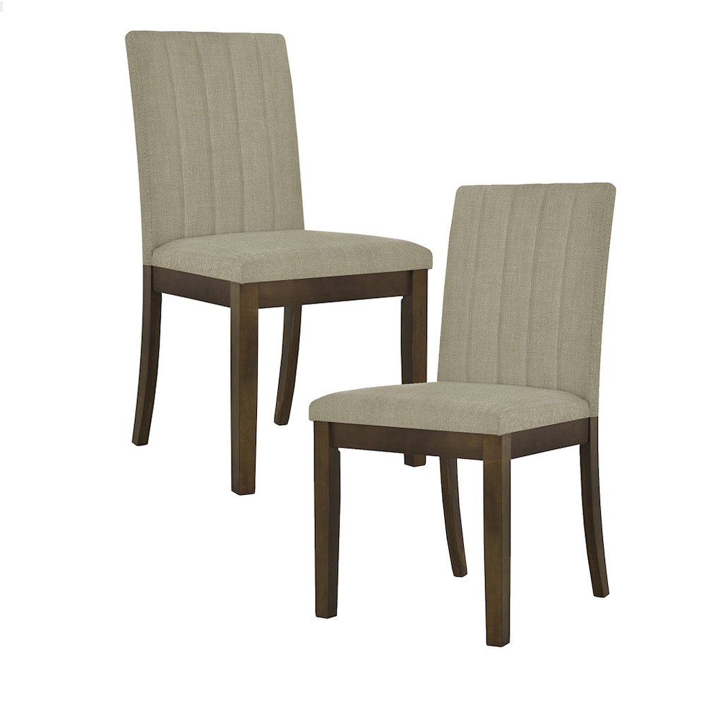 Upholstered Channel-back Dining Chair Set of 2