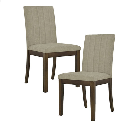 Upholstered Channel-back Dining Chair Set of 2