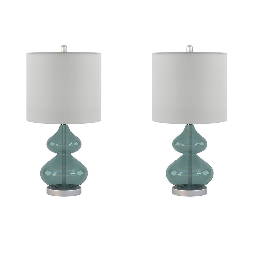 Curved Glass Table Lamp, Set of 2