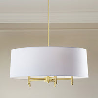 5-Light White Drum Shade Chandelier