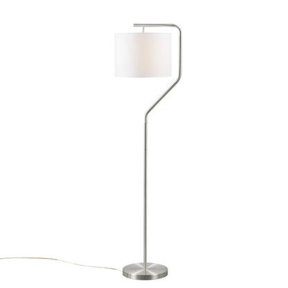 Aster Angular Arched Metal Floor Lamp, Silver color