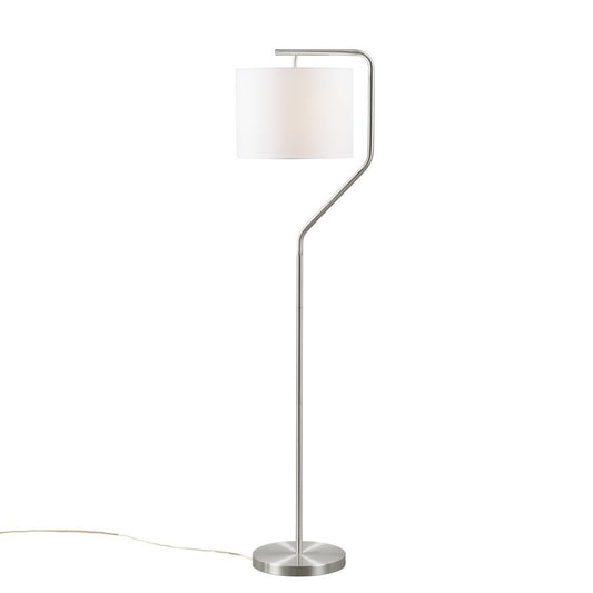 Aster Angular Arched Metal Floor Lamp, Silver color
