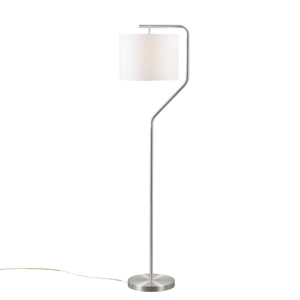 Aster Angular Arched Metal Floor Lamp, Silver color