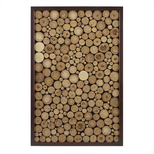 Topi Natural Wood Slice Mosaic Wall Decor, Natural color