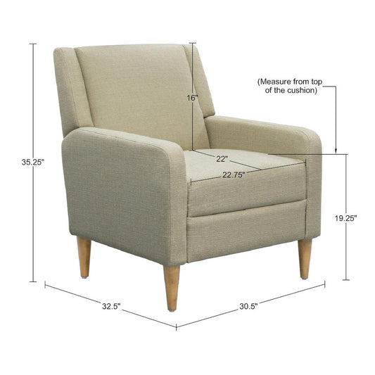 Juno Upholstered Accent Armchair, Taupe color