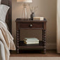 Beckett Turned Wood Spindle Nightstand with Drawer & Shelf