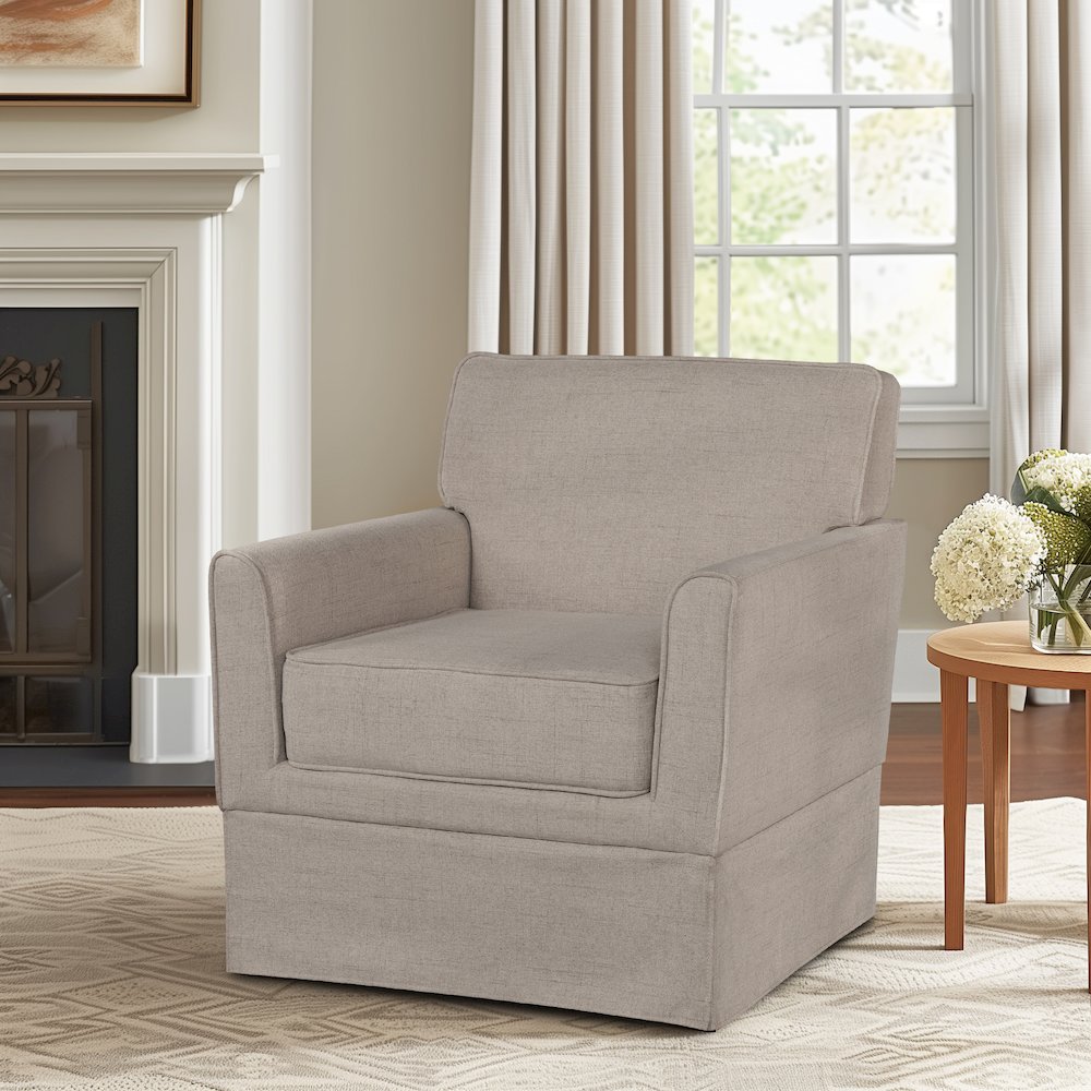Paula Slipcover Accent Armchair, Light Taupe color