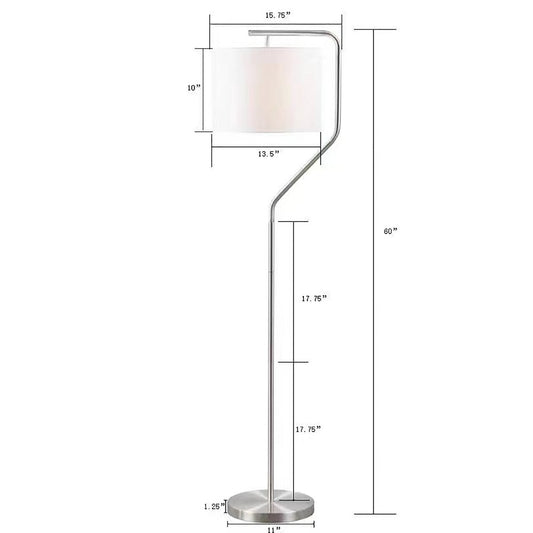Aster Angular Arched Metal Floor Lamp, Silver color