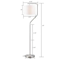 Aster Angular Arched Metal Floor Lamp, Silver color