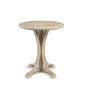 Fatima Round Accent Table, Reclaimed Wheat color
