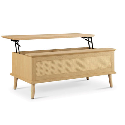 Rattan Lift-Top Coffee Table with Storage