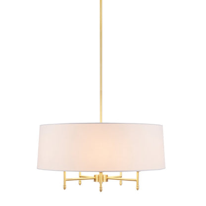 5-Light White Drum Shade Chandelier