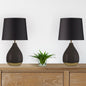 Liora 2-Tone Ceramic Table Lamp Set of 2, Black/Gold color
