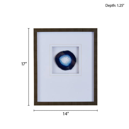Real Stone Framed Glass and Double Matted Wall Art