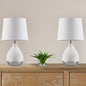Liora 2-Tone Ceramic Table Lamp Set of 2, White/Silver color