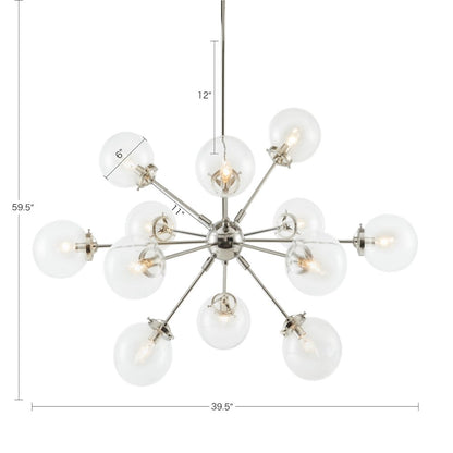 12-Light Chandelier with Oversized Globe Bulbs