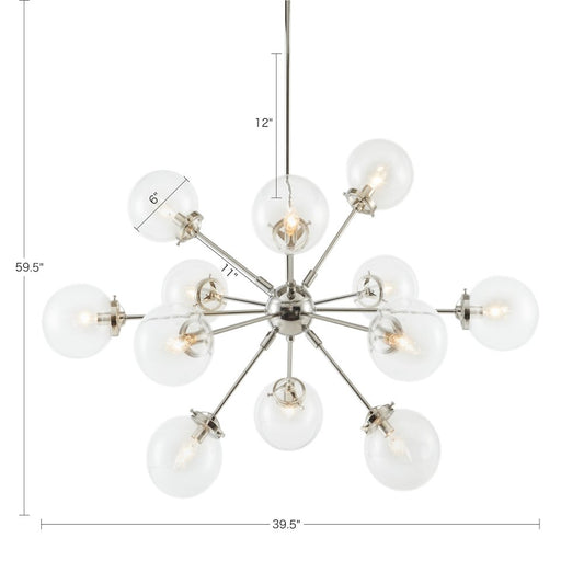 12-Light Chandelier with Oversized Globe Bulbs