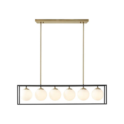 6-Light Frosted Glass Globe Linear Chandelier