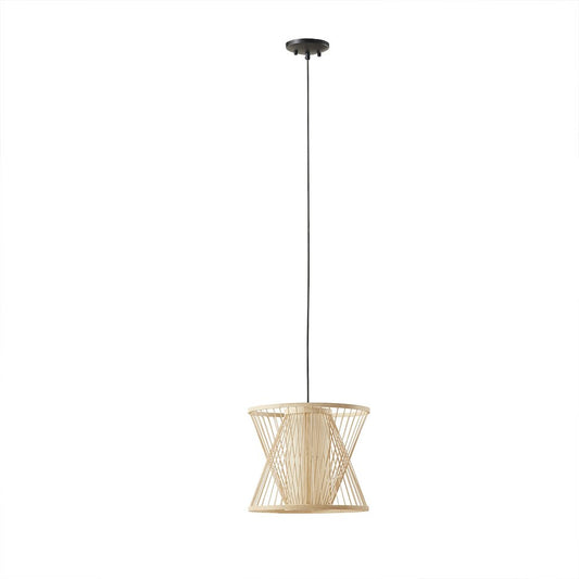 Aria Geometric Bamboo Pendant, Natural color
