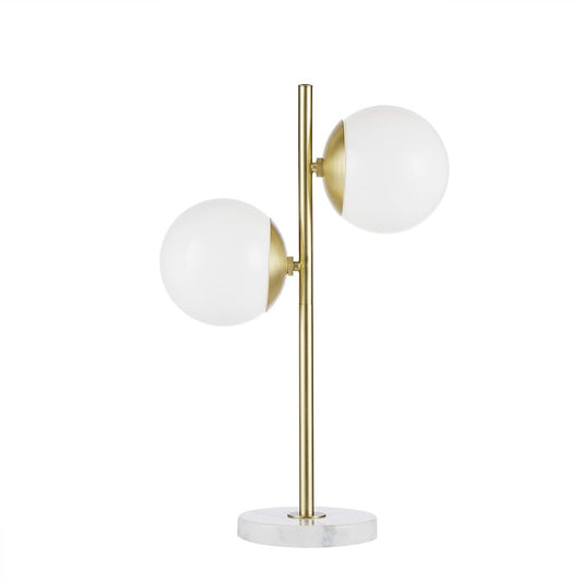 Holloway Marble Base Table Lamp, White/Gold color