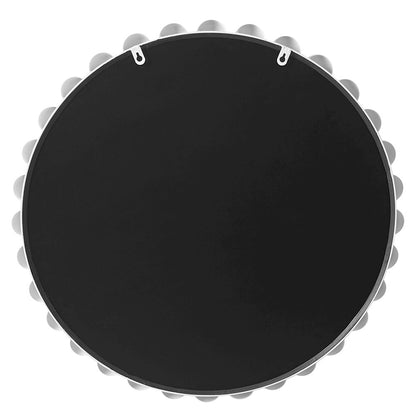 27" Medium Decorative Round Wall Mirror with Beaded Metal Frame