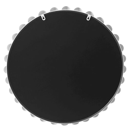 27" Medium Decorative Round Wall Mirror with Beaded Metal Frame