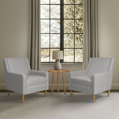 Juno Upholstered Accent Armchair, Light Grey color