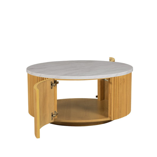 Round Coffee Table with Storage