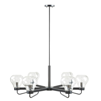 6-Light Chandelier with Bowl Shaped Glass Shades