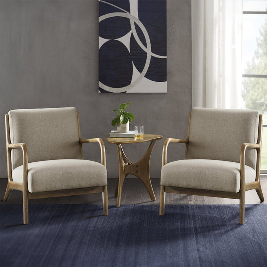 Novak Lounge Chair Set of 2 in Taupe Color
