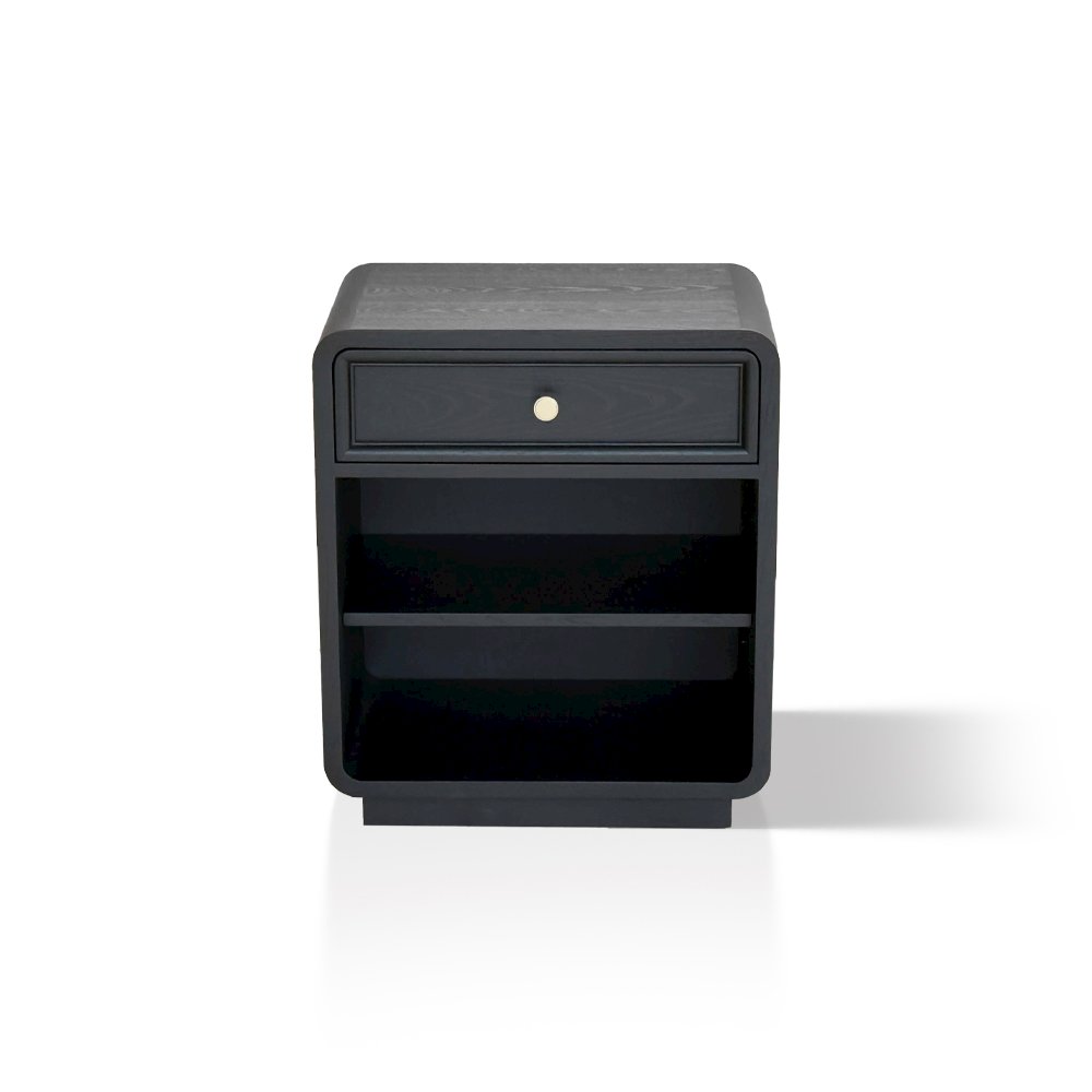 Deco Nightstand, Black Satin color
