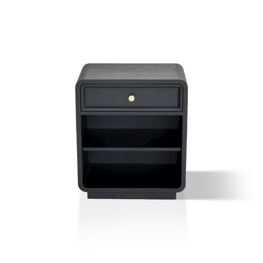 Deco Nightstand, Black Satin color