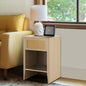 Rattan Accent Side Table with Drawer Storage & Lower Open Shelf