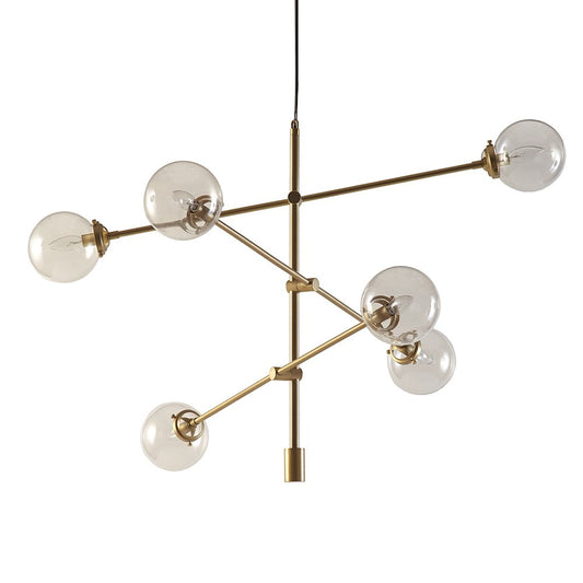 6-Globe Light Architectural Metal Chandelier